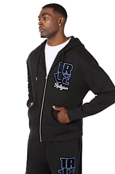 VELOUR LOGO ZIP HOODIE