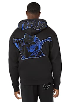 VELOUR LOGO ZIP HOODIE