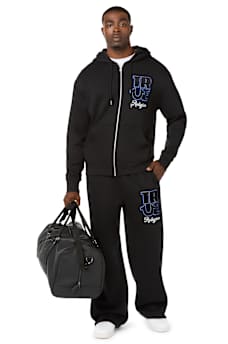 VELOUR LOGO ZIP HOODIE