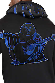 VELOUR LOGO ZIP HOODIE