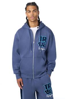 VELOUR LOGO ZIP HOODIE