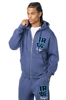 VELOUR LOGO ZIP HOODIE