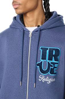 VELOUR LOGO ZIP HOODIE