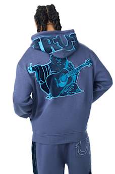 VELOUR LOGO ZIP HOODIE