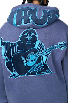 VELOUR LOGO ZIP HOODIE