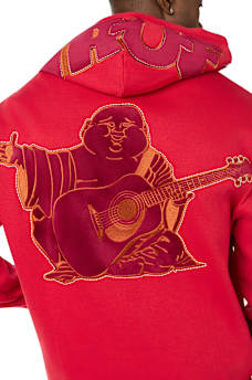 VELOUR LOGO ZIP HOODIE