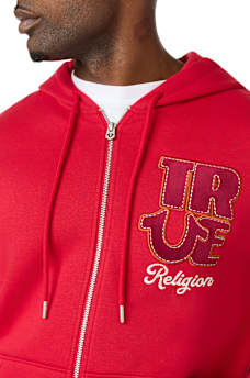 VELOUR LOGO ZIP HOODIE