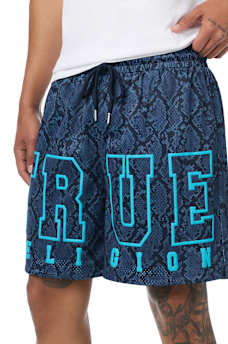 SNAKESKIN MESH BASKETBALL SHORT