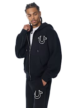 RIBBED BOXY ZIP HOODIE