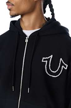 RIBBED BOXY ZIP HOODIE