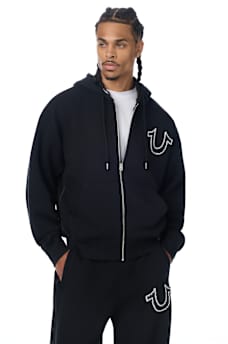 RIBBED BOXY ZIP HOODIE