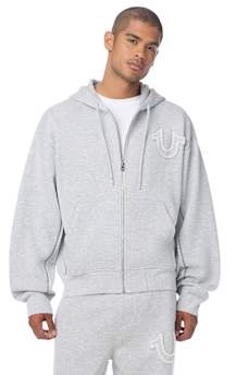 RIBBED BOXY ZIP HOODIE