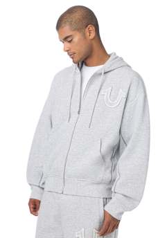RIBBED BOXY ZIP HOODIE