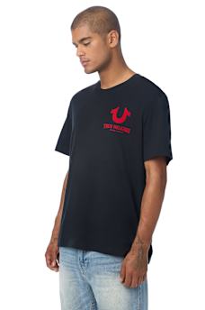 BUDDHA FACE FLOCKED TEE