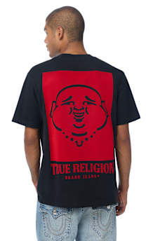 BUDDHA FACE FLOCKED TEE