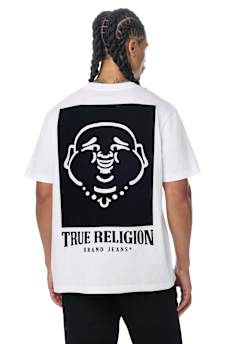 BUDDHA FACE FLOCKED TEE