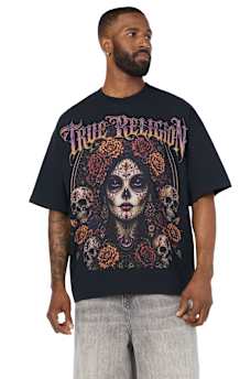 DAY OF THE DEAD GRAPHIC OVERSIZED HEAVYWEIGHT TEE
