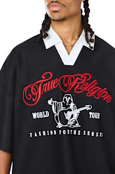 EMBROIDERED OVERSIZED POLO SHIRT