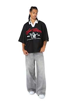 EMBROIDERED OVERSIZED POLO SHIRT
