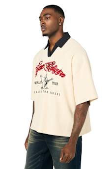 EMBROIDERED OVERSIZED POLO SHIRT