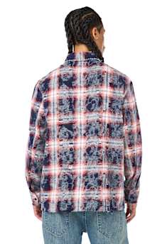 BLEACH EFFECT PLAID SHIRT