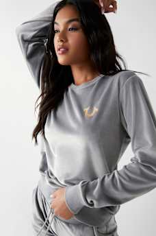 VELOUR LOGO SWEATSHIRT, image 1