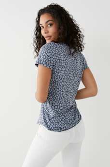 CHEETAH PRINT V TEE