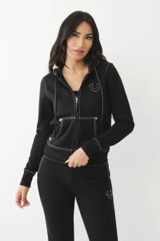 BIG T STITCH LOGO ZIP HOODIE, image 2