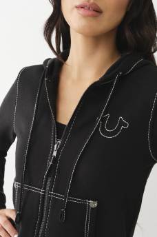 BIG T STITCH LOGO ZIP HOODIE, image 3