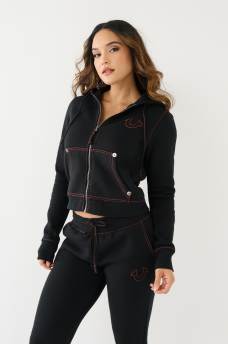 BIG T STITCH LOGO ZIP HOODIE, image 3