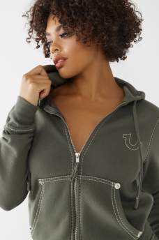 BIG T STITCH LOGO ZIP HOODIE, image 1