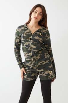 CAMO LOGO ZIP HOODIE