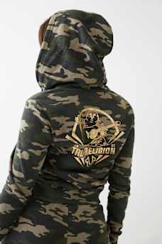 CAMO LOGO ZIP HOODIE