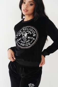 VELOUR CRYSTAL SWEATSHIRT, image 2