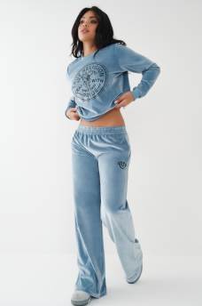 VELOUR WIDE LEG LOUNGE PANT, image 1