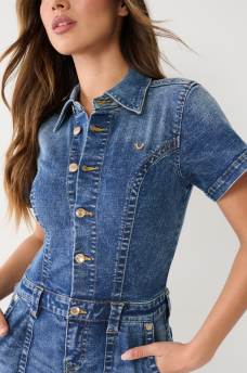 ENTERITO ACAMPANADO DE MEZCLILLA, image 2