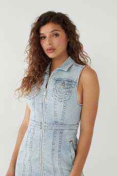 ZIP DENIM DRESS, image 2