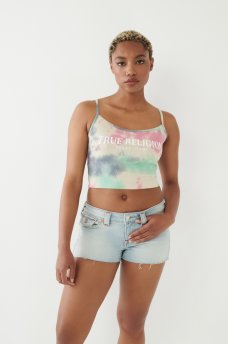 CAMISETA SIN MANGAS CROP TOP ESTILO TIE-DYE CON LOGOTIPO