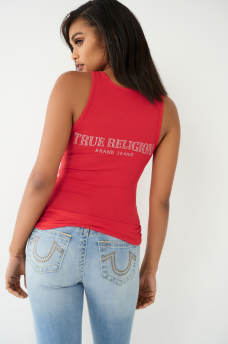 LACE UP STUDDED LOGO TANK