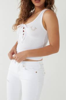 LACE UP STUDDED LOGO TANK