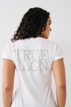 STUDDED LOGO V TEE