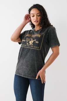 CAMISETA RELAJADA CON LOGOTIPO LAVADA A LA PIEDRA