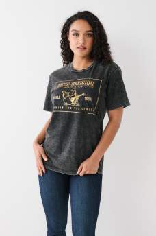 CAMISETA RELAJADA CON LOGOTIPO LAVADA A LA PIEDRA