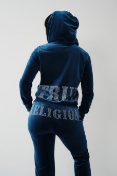 SUDADERA CON CAPUCHA, CIERRE Y LOGOTIPO DE CRISTALES, image 1