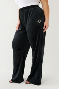 PANTALONES DE ATLETISMO DE TERCIOPELO CON LOGOTIPO DE CRISTALES