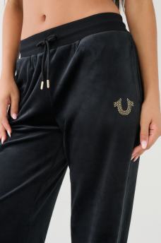 PANTALONES DE ATLETISMO DE TERCIOPELO CON LOGOTIPO DE CRISTALES