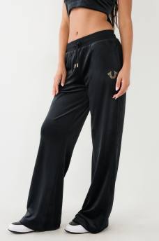 PANTALONES DE ATLETISMO DE TERCIOPELO CON LOGOTIPO DE CRISTALES
