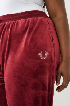 CRYSTAL VELOUR LOGO TRACK PANT, image 2