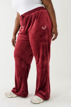 CRYSTAL VELOUR LOGO TRACK PANT, image 4