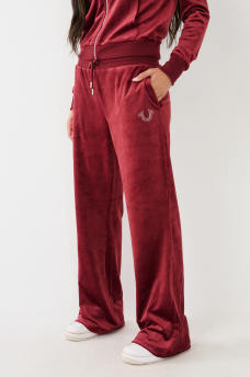 CRYSTAL VELOUR LOGO TRACK PANT, image 6